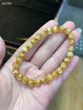 Fashion Design Natural Gold Rutilated Quartz Round Beads AAAA 7mm