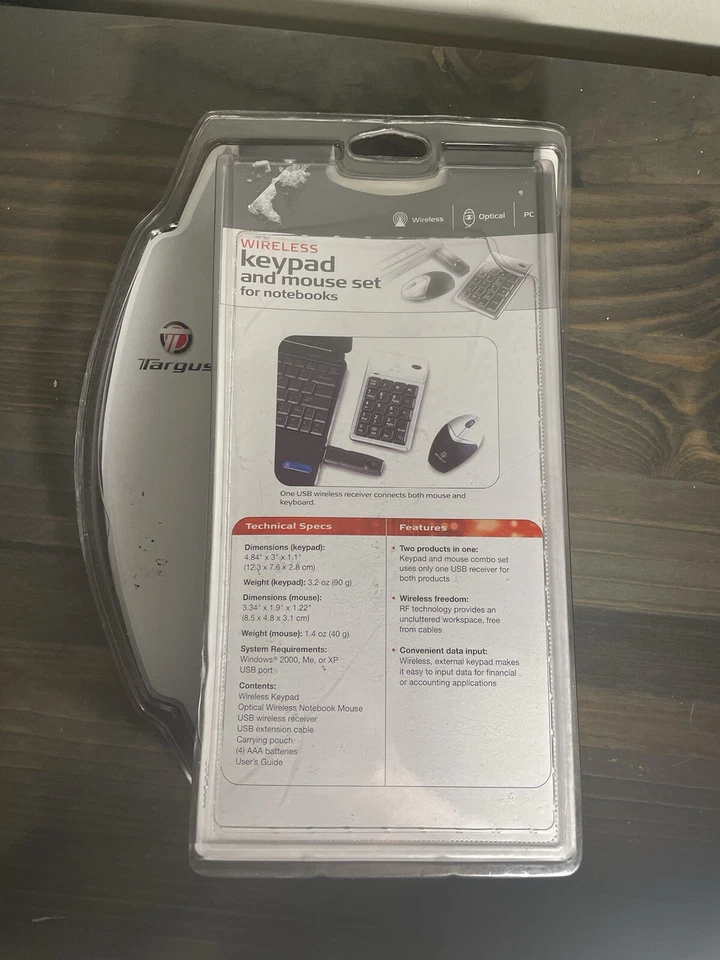 NEW - TARGUS WIRELESS KEYPAD AND MOUSE SET FOR NOTEBOOK PAKP003U - Image 2 of 4