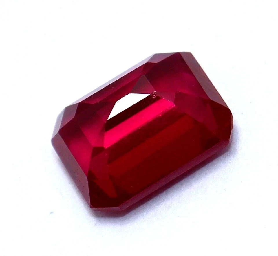 Rubí rojo birmano natural 5,70 quilates corte esmeralda piedra preciosa suelta certificada impecable Foto 3 de 4