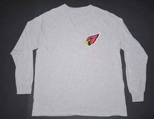 NFL Team Apparel Arizona Cardinals Mens Gray Long Sleeve Shirt Size XL