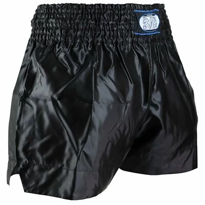 BAY® Thaiboxshorts Muay Thai Box Short Thaiboxen Kickboxhose schwarz black MMA - Bild 1 von 2