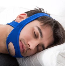 Snore Stop Belt Anti Snoring Cpap Chin Strap Sleep Apnea Jaw Solution BLUE