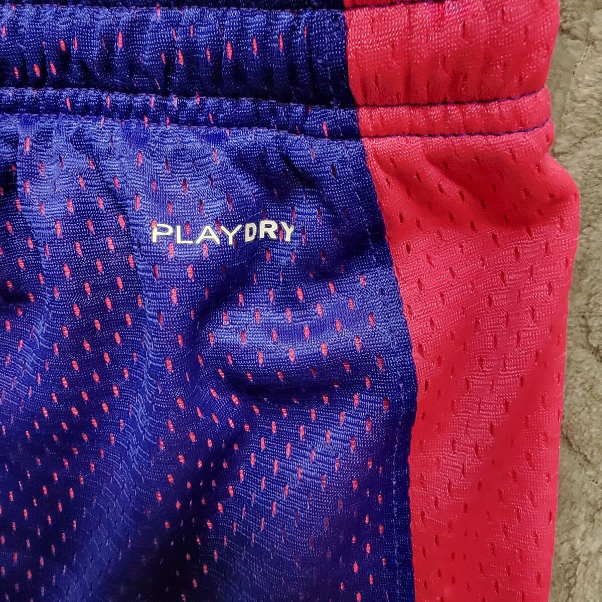 Reebok Womens Shorts Small Running Blue Pink Mesh Play Dry Elastic  Drawstring