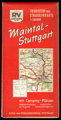 Touristen- und Straßenkarte, Maintal - Stuttgart, um 1960