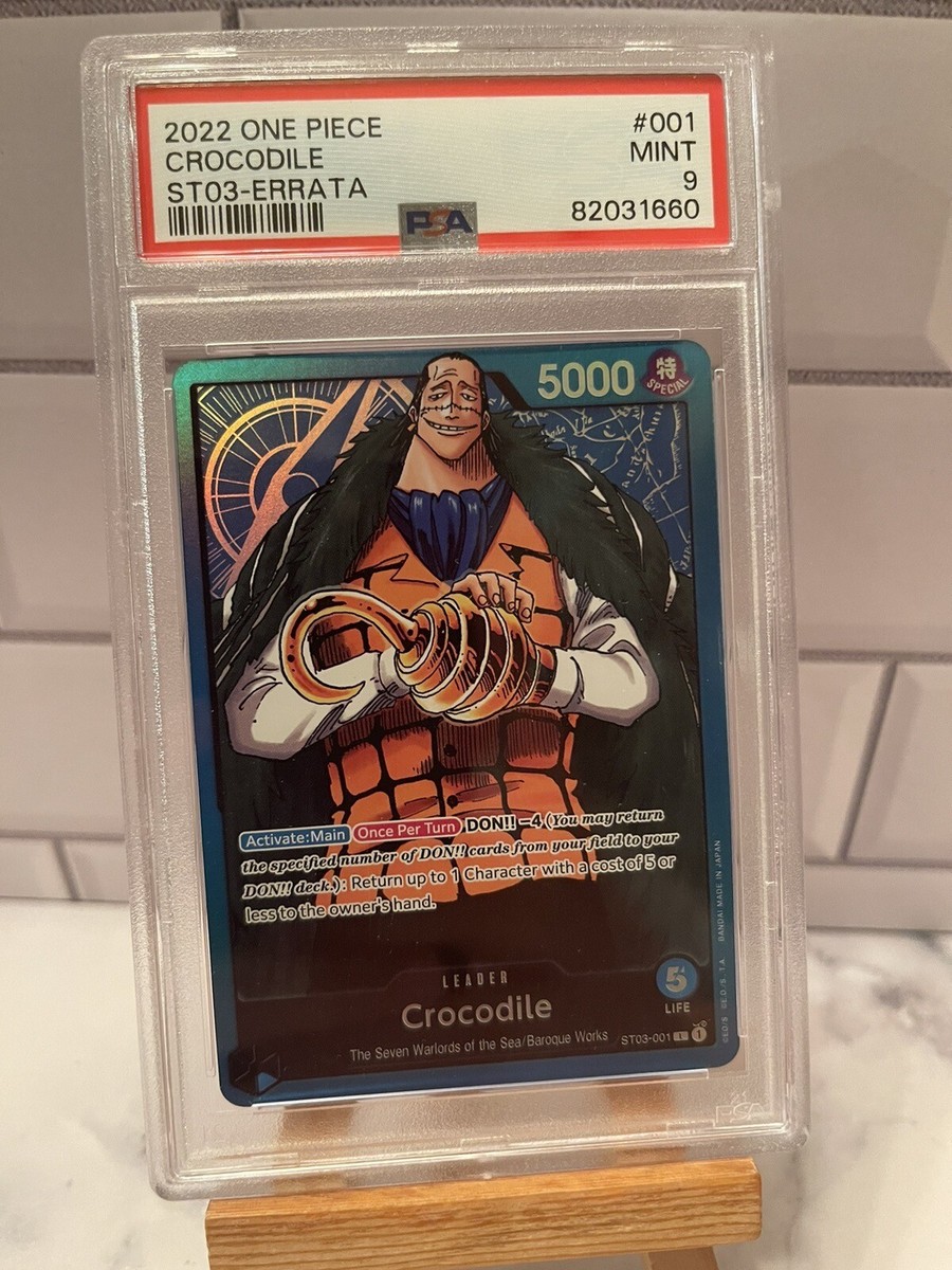 Crocodile Foil - ST03-001 - ERRATA - One Piece TCG - PSA 9 | eBay