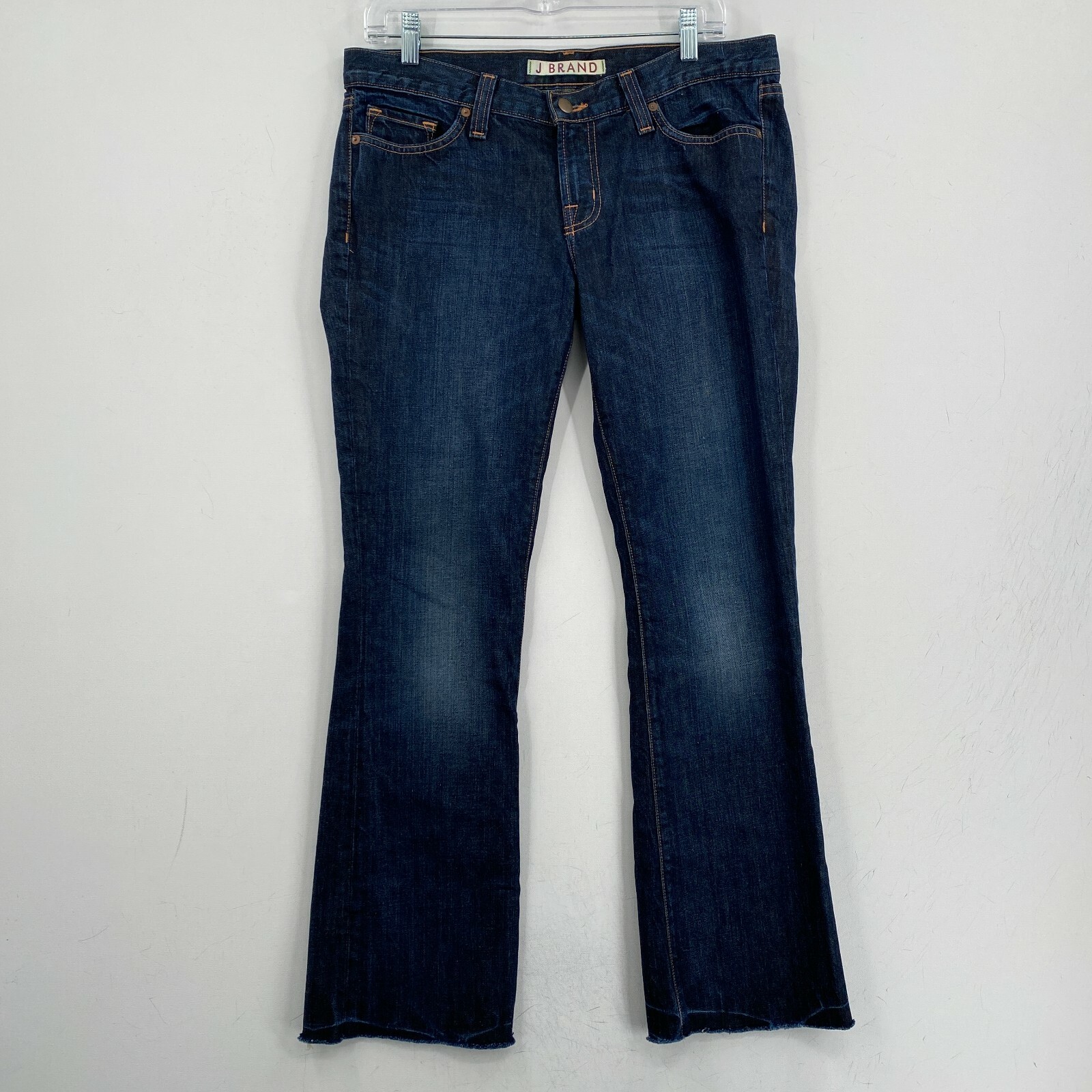 J Brand Bootcut Jeans Womens 29 Blue Dark Wash Raw Hem 33x30