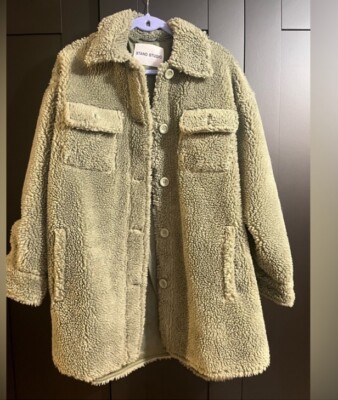 Stand Studio Marina Faux Fur Teddy Jacket Size 36