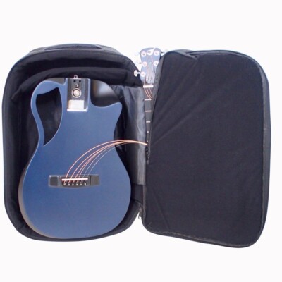 Blue Top Matte Carbon Travel Guitar   OF660B1M