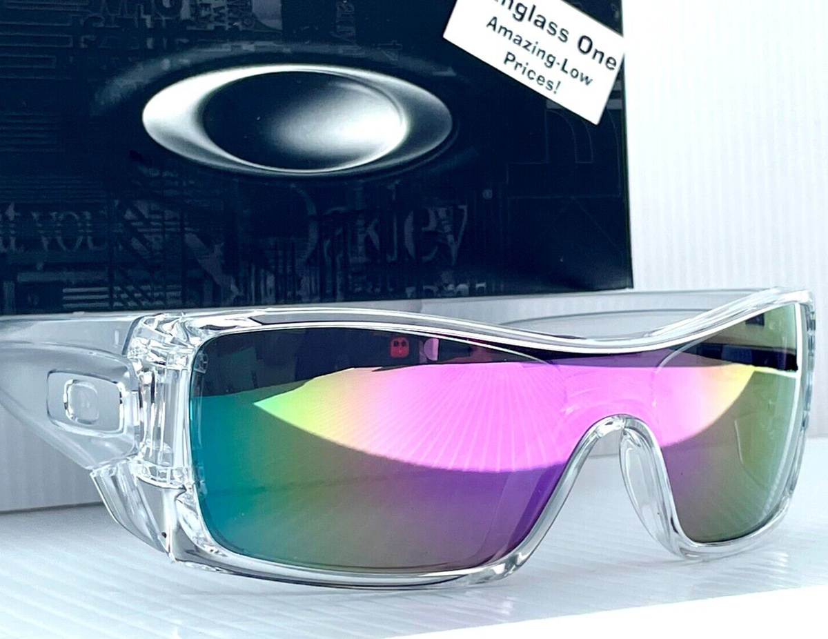 Oakley BATWOLF Clear Silver POLARIZED Galaxy Violet Mirror Lens