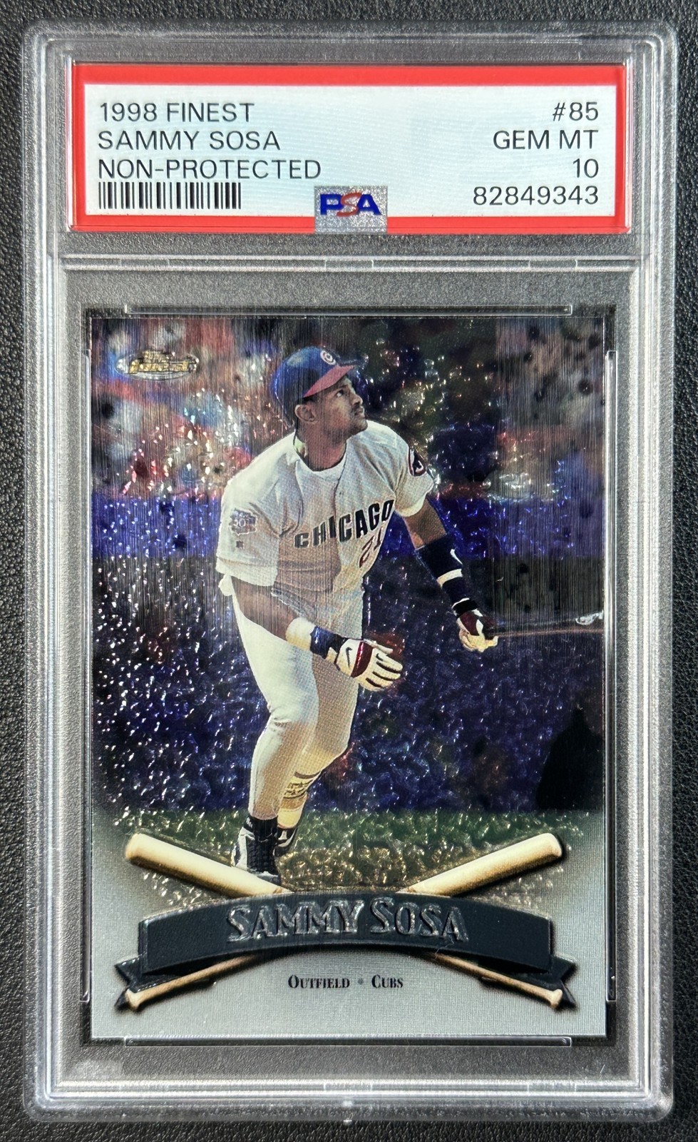 POP 4 SAMMY SOSA PSA 10 1998 TOPPS FINEST #85 NON-PROTECTED CUBS 9343