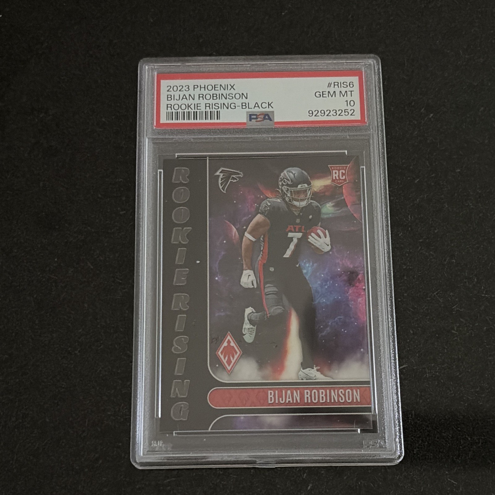 Bijan Robinson Panini Phoenix Rookie Rising #RIS6 Black