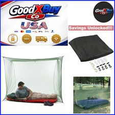 Double Wide Rectangular Mosquito Net for Camping and Travel Green