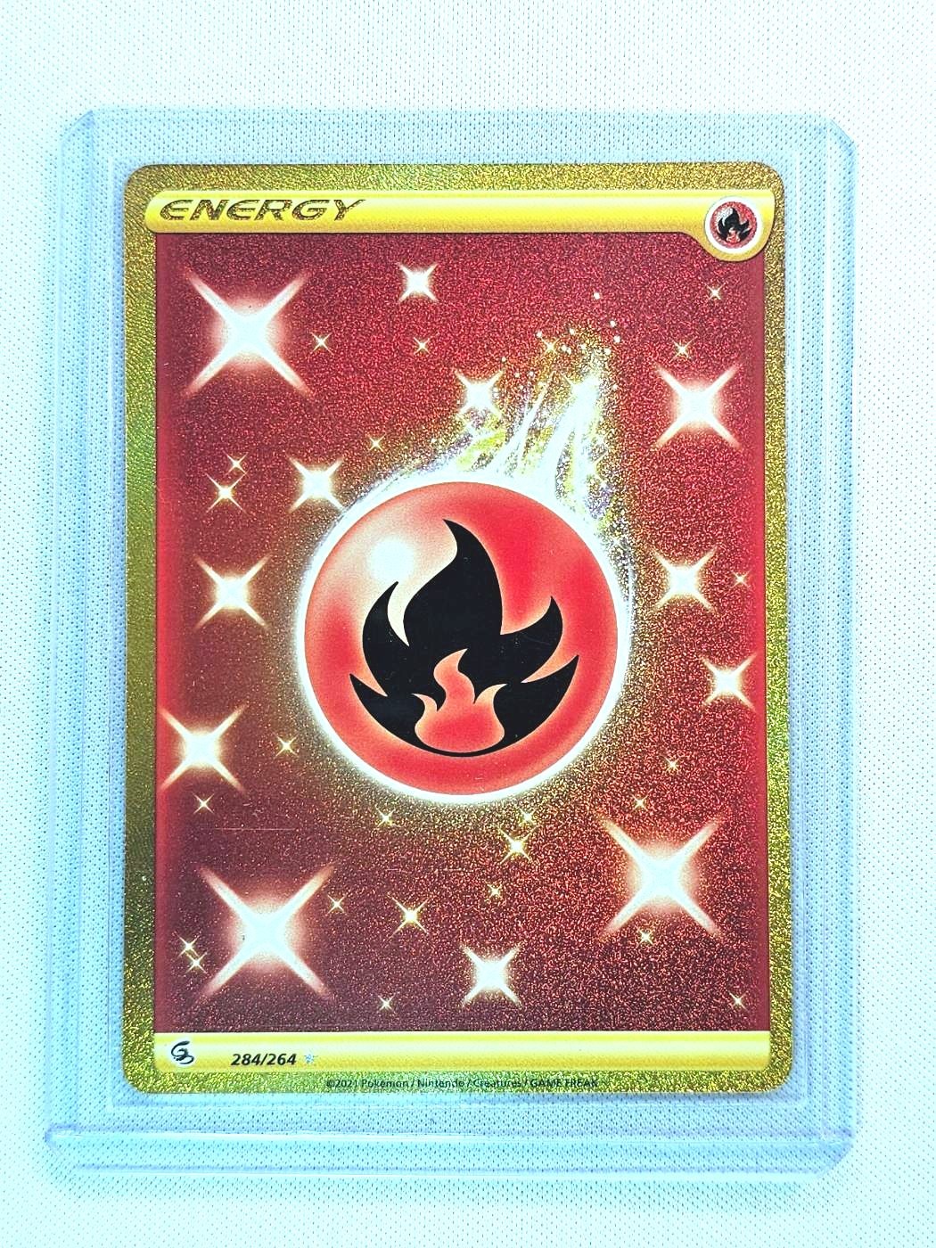 Fire Energy Fusion Strike 284/264 Secret Rare Gold Pokemon TCG NM