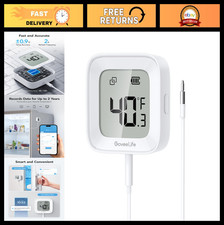 Bluetooth Refrigerator Thermometer with LCD Display, Freezer Alarm App Alerts,