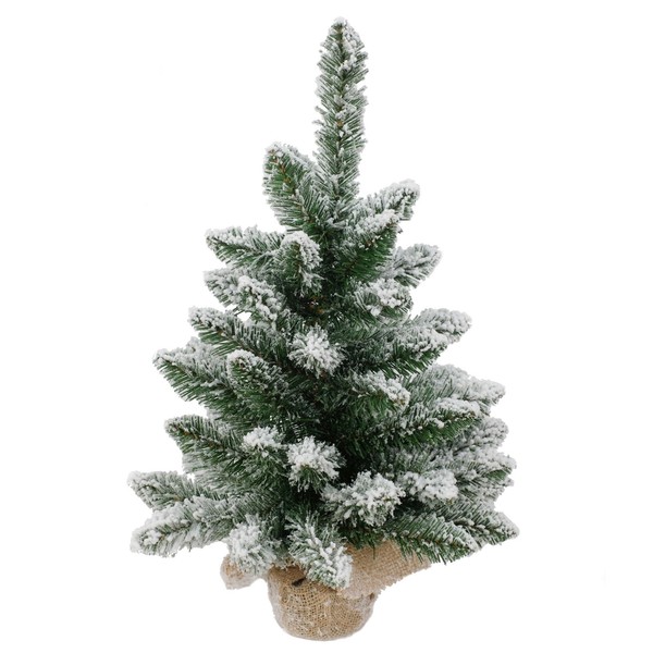 artplants KüNstlicher Weihnachtsbaum Kiruna, Beschneit, Jutesack, 60Cm, Ø40Cm-image