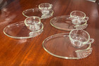 Vtg. Hazel Atlas Glass Parti-Ade Luncheon Snack Plates And Cups Set of 4 — photo 1