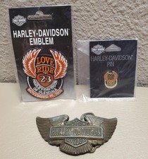 Harley Davidson Belt Buckle, Glendale 2006 Love Ride 23 Pin & Patch Total Of 3