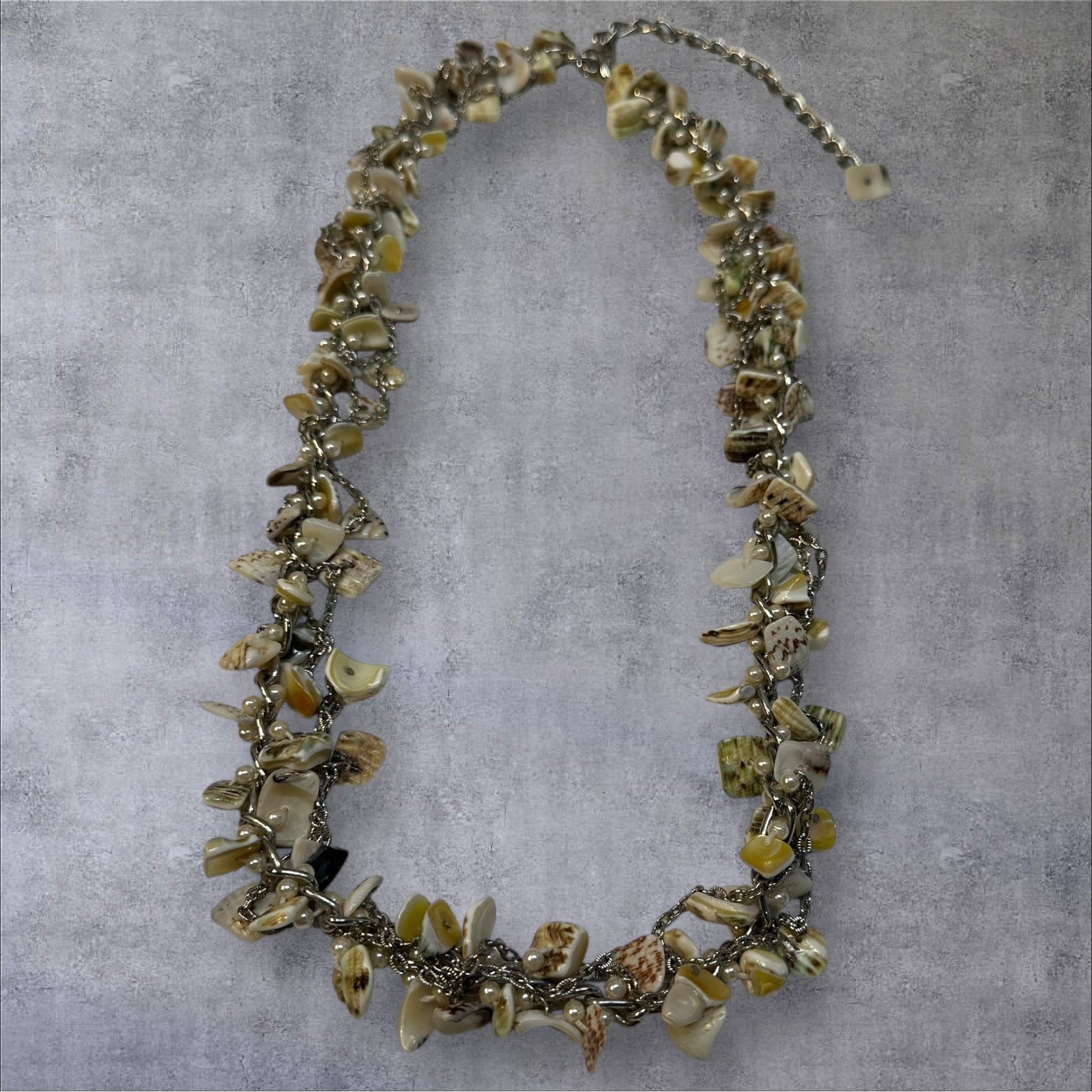 Express 36" Shell Statement Necklace Multi Strand… - image 9