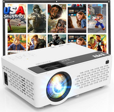 1080P Full HD Portable Mini Projector, Bluetooth Movie Projector, Compatible wit