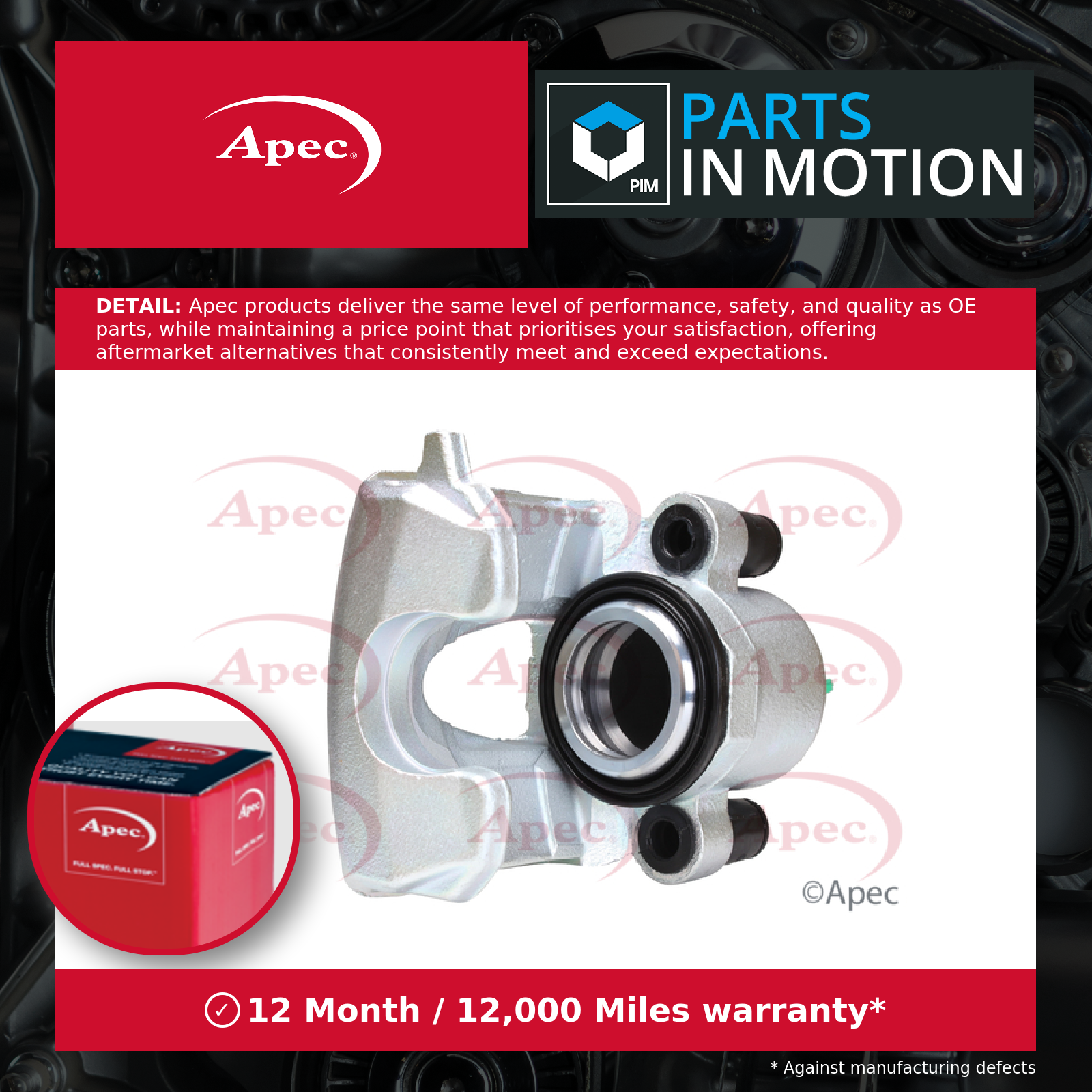 Brake Caliper fits SEAT IBIZA Mk4 1.0 Front Right 15 to 17 6C0615124 Apec New - Image 4