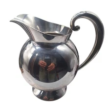 Thorvald Marthinsen Norway Silver Pitcher – Bass Clef Handle – Modernist MCM