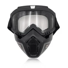 povtii Motorcycle Goggles, Windproof Dirt Bike Helmet Riding Goggles with Rem...