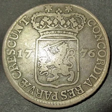 1776 Date of Independence! US. DUTCH COLONIAL SILVER LEG HALFDOLLAR! Silver Half