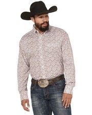 Wrangler Men's Men'S Paisley Print Long Sleeve Button-Down Stretch Western