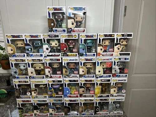 LOT OF 30 FUNKO POP! Marvel Super Hero Figures Spider Man Hulk Joker Groot More
