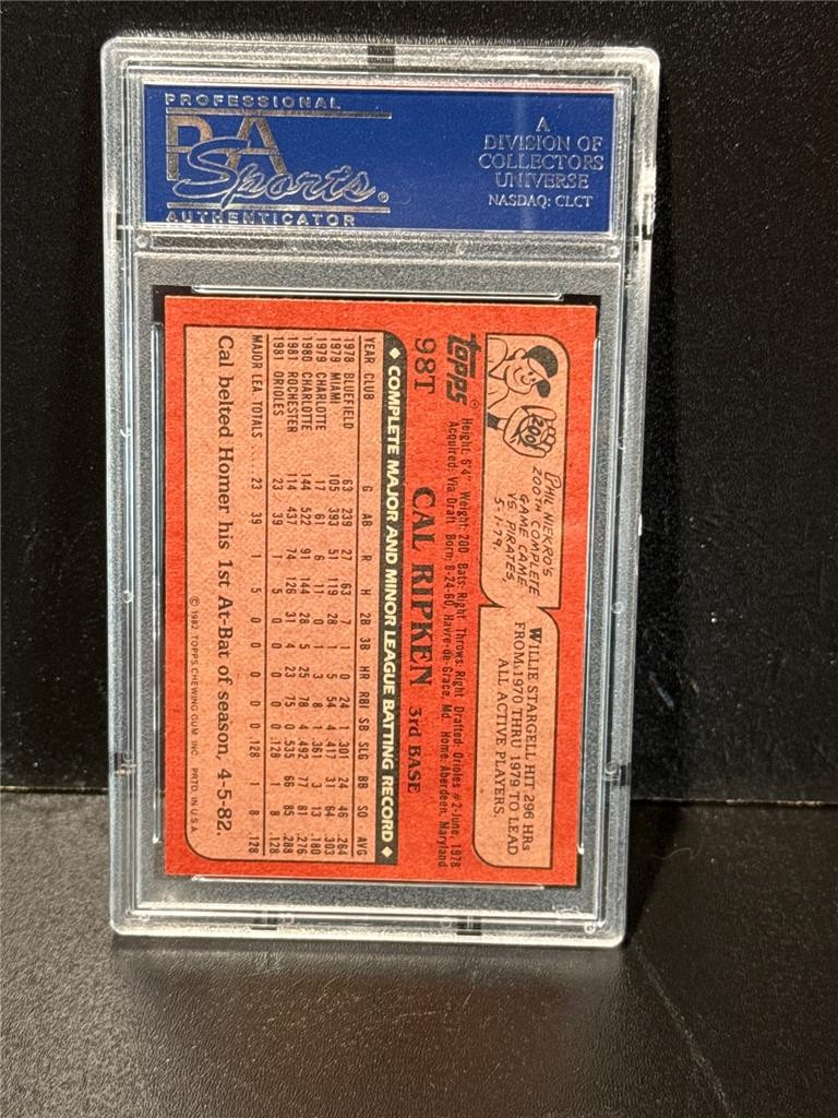 1982 TOPPS TRADED CAL RIPKEN Jr RC PSA 9 HOF #98T Orioles view 2