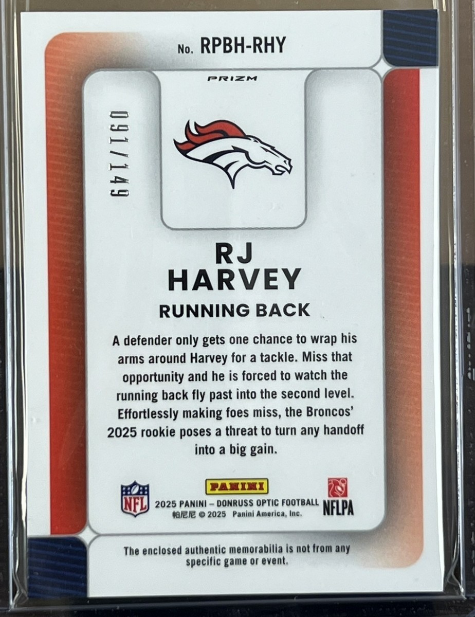 2025 Panini Donruss Optic - Rookie Phenoms RJ Harvey #RPBH-RHY
