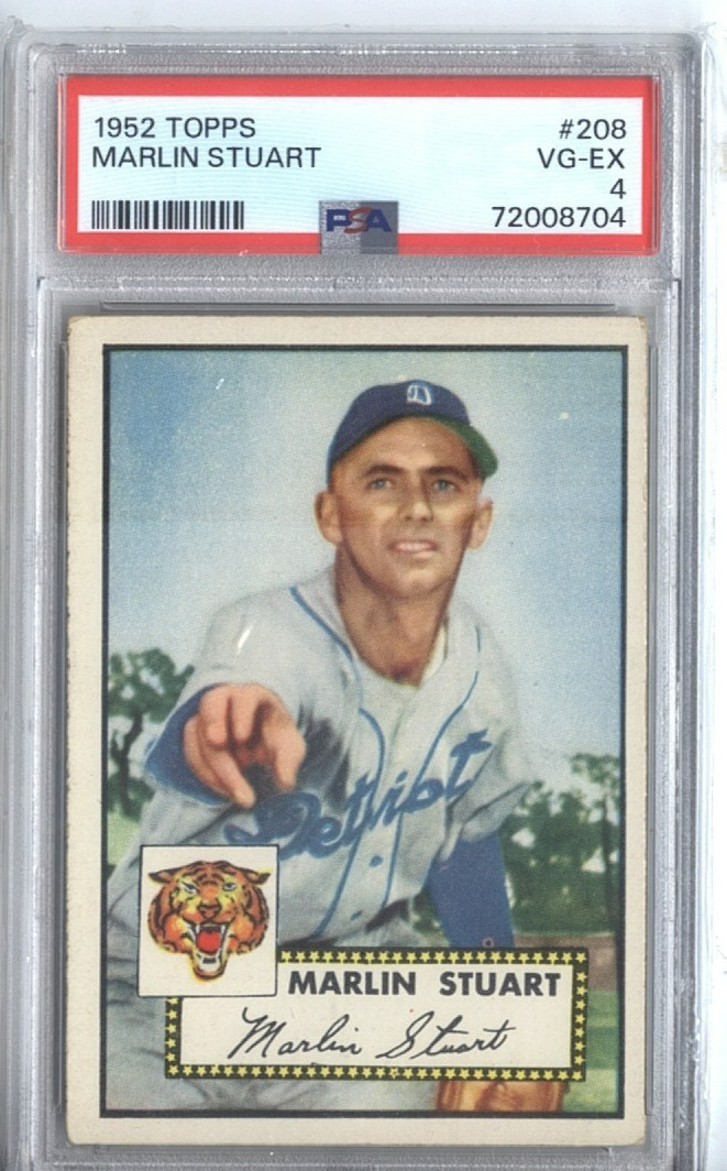 1952 TOPPS  #208 Marlin Stuart Detroit Tigers PSA 4