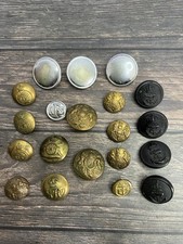 Mixed Lot Vintage Military Buttons, 1930’s, 40’s, WWII, Navy, Army