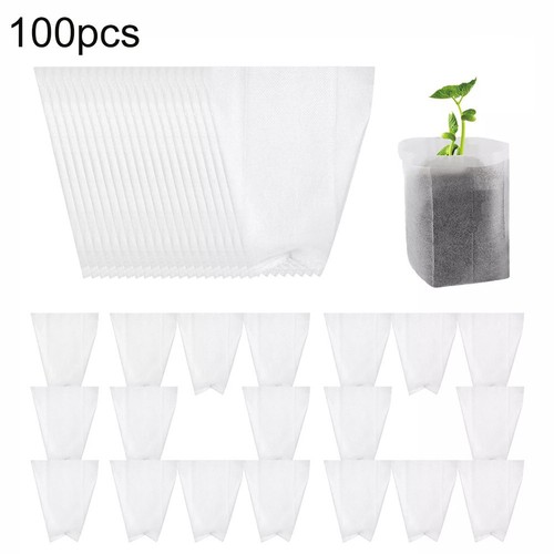 Gardening Seedling Containers 100-Pack Biodegradable Plant Grow Bags - 10x10 Inch Non-Woven Nursery Pots For Seed Starting Plant Starter Pots - Foto 8