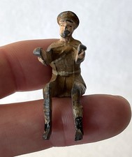 Vintage Painted Britains Era Seated Motorbike Motorcycle Rider Toy Soldier rT674