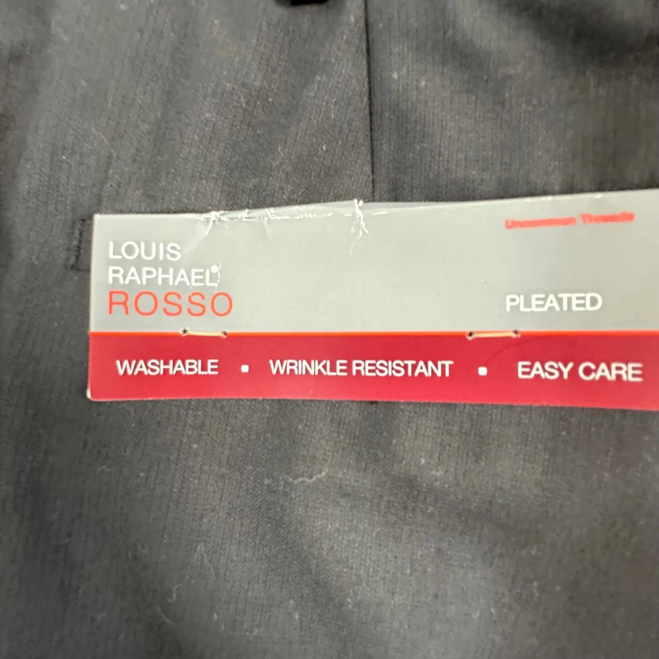 Louis Raphael Rosso 男式黑色打褶正装裤子 38x30 隐藏加长袖口 — 第 3/4 张图片