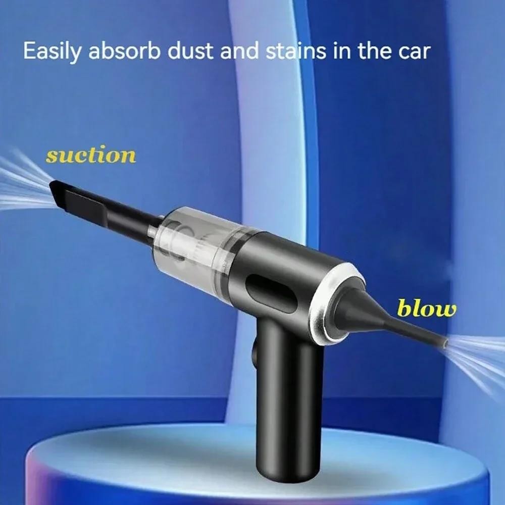 1pc Wireless Vacuum Cleaner 120w High Power Black Dual Use for Home and Car