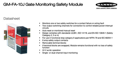 Banner GM-FA-10J Gate Monitor Safety Module 24VAC/DC