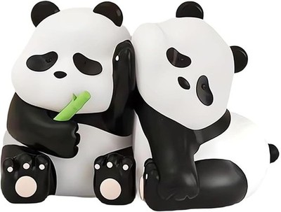 2pcs Cute Panda Decorative Bookends, Resin Unique Animal Book Ends, Fun Modern 