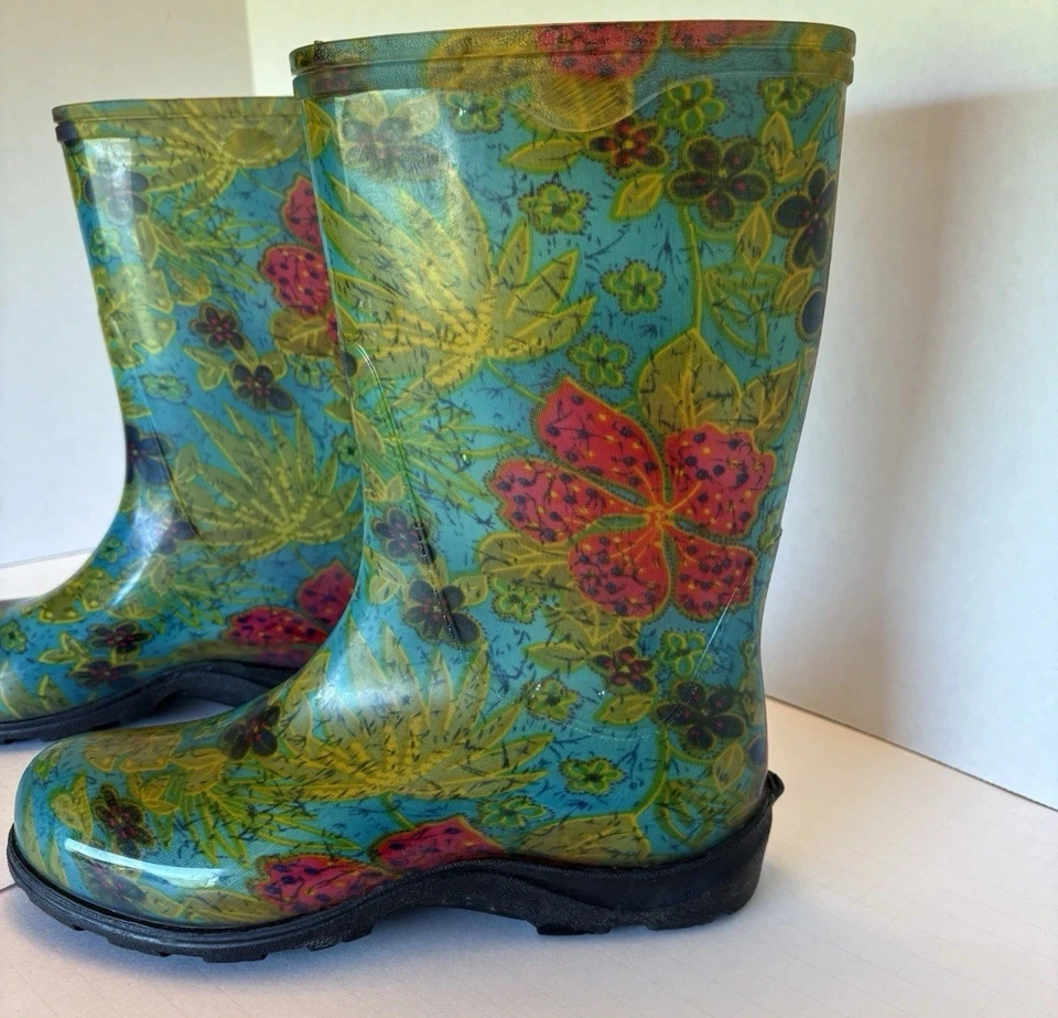 Sloggers Mujer Talla 9 Verde Impermeable Sin Cordones Jardín Botas de Lluvia Aqua Foto 2 de 4