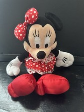 Disney Minnie Mouse Plush 10 Red White Polka Dot Dress Bow No Tag