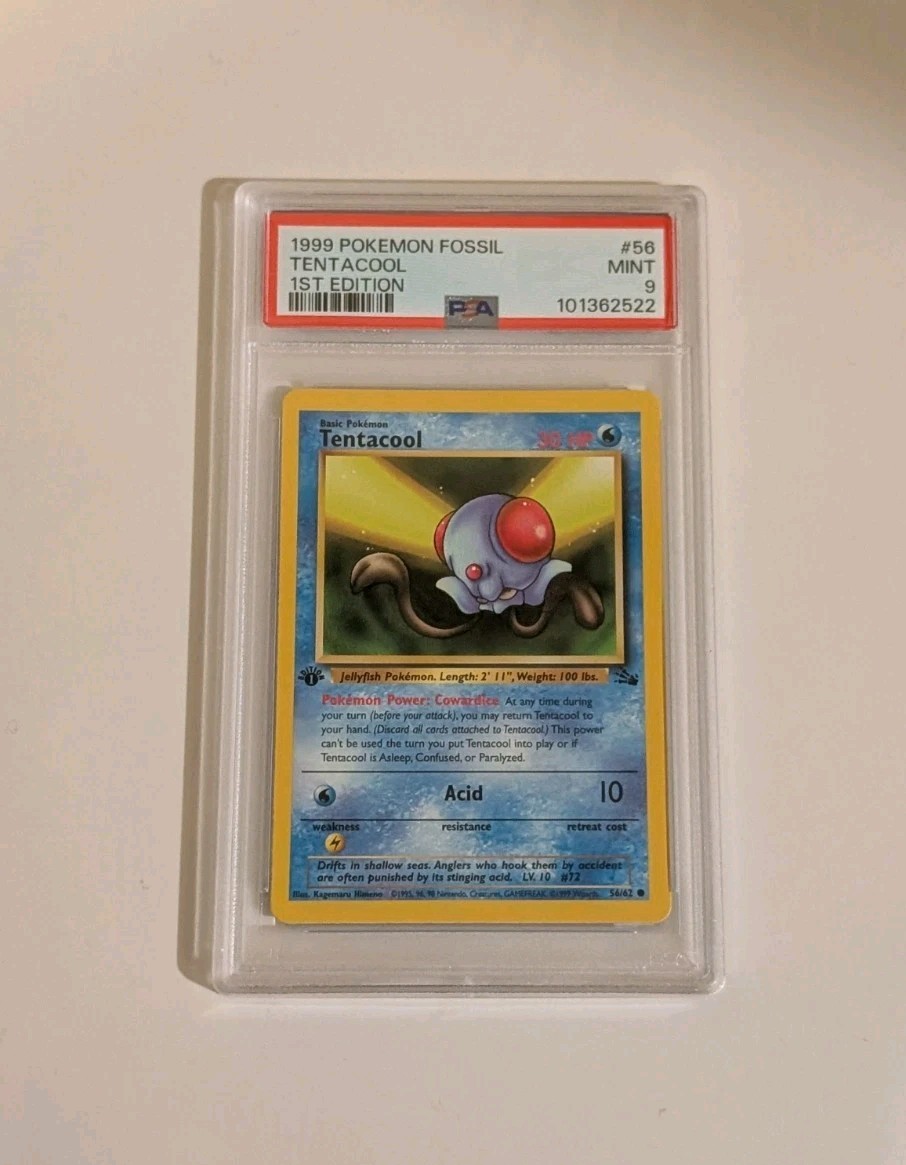 PSA 9 Tentacool 56/62 Pokemon First Edition Fossil