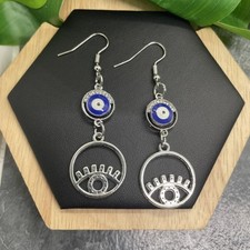 2.5  Lucky Silver-tone Earring Set Boho Retro Drop Dangle New Free Ship B6203