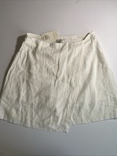 A New Day Target Women  s Linen Wrap Skirt Size 8 Cream Beige Mini Casual Summer