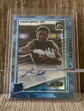 2025 Donruss Optic Football #285 Arian Smith Blue Ice /25 Rated Rookie RC Jets