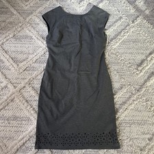 Banana Republic Laser Cut Ponte Dress Size 4 Gray Sheath