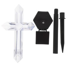 Decoraciones de tumbas navideñas para cementerio luces solares sitio cruz iluminada