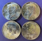 1964 Lot Of 4 Kennedy Half Dollars 90% Silver Circulated