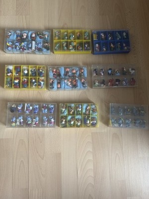 Lot of Vintage Kinder Surprise Figurines with Display Cases