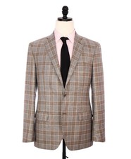 1,595 LORO PIANA For SFA - Gray/Brown Silk/Cashmere Blazer - 40R